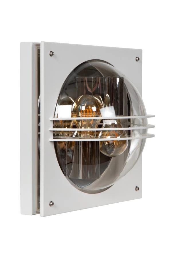 Lucide PRIVAS - Wandlamp Binnen/Buiten - 2xE27 - IP44 - Wit - uitgezet